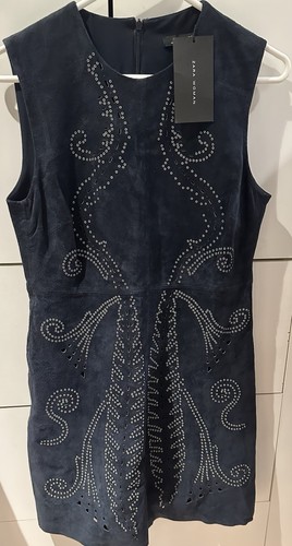 Zara dark navy blue suede - zara, stud