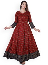 Indian Women Maroon Printed