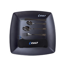 Cult Tackle Square Plate & Cutlery Set - Carp Fishing Camping Outdoor