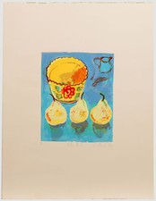 Chloe Cheese  - Contemporary Silkscreen, Yellow Bowl