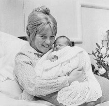 Julia Foster with her new baby