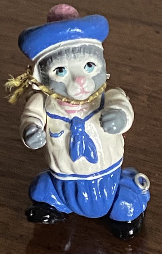 Vtg hantel pewter miniature - hantel,