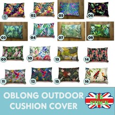 Oblong Outdoor Tropical Patterns Waterproof Cushion Cover Cushion Pillow Cases