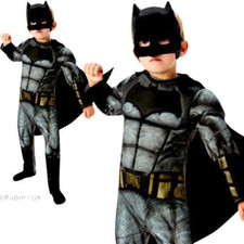 Kids Muscle Batman Boys Fancy Dress Superhero Childs Halloween Costume Outfit