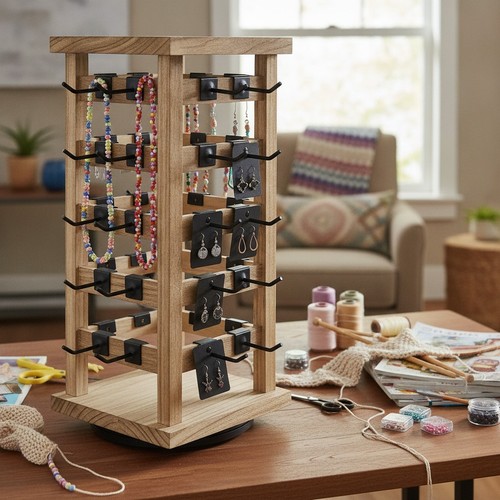 Wood rotating jewelry - jewelry, display