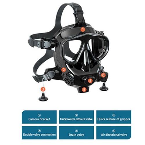 Swimming diving face - face, scuba