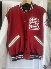 Delong Vintage Varsity Jacket St Louis Cardinals Leather Sleeves 