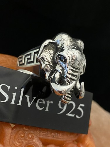 Large chunky silver elephant - silver,