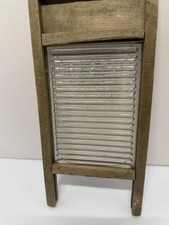 Vintage Small Child’s Wood and Glass Wash Board, Crystal Washboard Co.