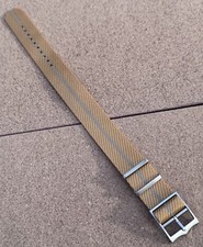 High Quality Nylon Single Pass Yellowish Watch Strap 22mm Adjustable