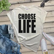 CHOOSE LIFE - LADIES FITTED T-SHIRT (1980s Retro Frankie Wham George Michael)
