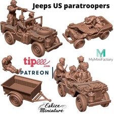 US Paratrooper jeeps - 28mm-