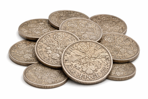 Elizabeth sixpence coin - elizabeth, ii