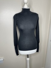 Claire Campbell High Tech Grey Roll Neck Jumper Wool Blend Size S VGC
