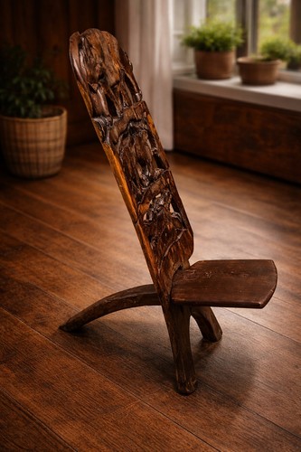 Hand carved elephant - hand, chair