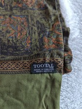 Tootal Vintage Scarf Green Fringe Paisley Design Circa 1960 Made In England