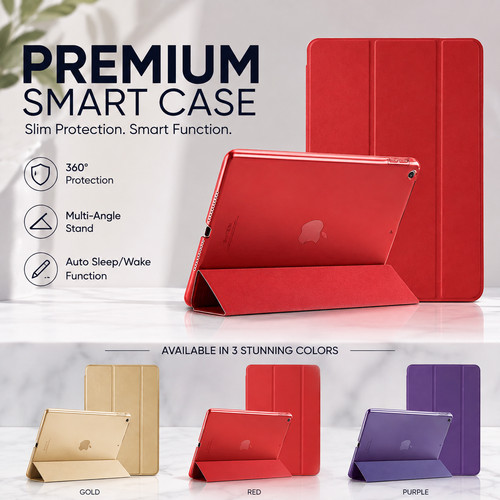 Leather smart case for ipad - smart,
