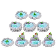  9 Pcs Mini Garden Miniature Fairy Figurines Floating Pool Decorations Outdoor