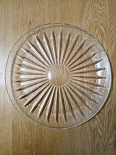 13" Unused Val St Lambert Balmoral Crystal Cake Plater - Very Nice!