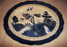 Booths REAL OLD WILLOW, Large, Oval Platter.