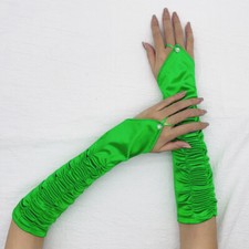 Ladies Sexy Wrinkle Satin Long Gloves Without Fingers Sunscreen Driving Gloves ⇗
