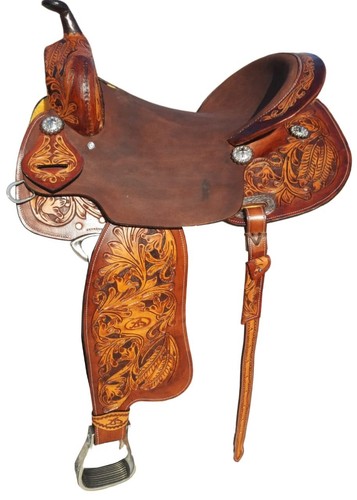Western leather barrel horse - leather,