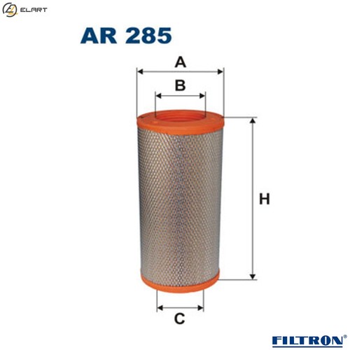 Air filter 285 for iveco - 285,