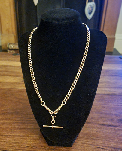 Antique 9ct gold albert chain - antique,