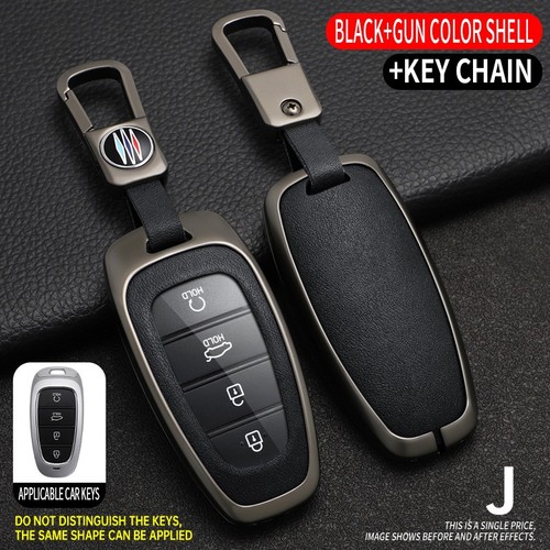 Metal leather car key cover - metal,