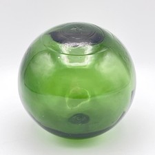 Vintage Dark Green Glass Fishing Float 5 Inch - Star Mark