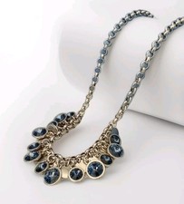VIDDA-Spain-Hand-Crafted Necklace & Bracelet Blue Austrian Crystals Silver Discs