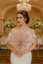 Blush Ostrich Feather Fan