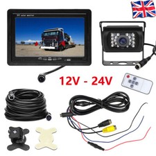 LED Car Reversing Camera + 7" LCD Monitor for Truck Caravan Bus Van Rear View UK