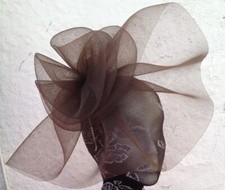 brown headband crin fascinator millinery hat wedding ascot