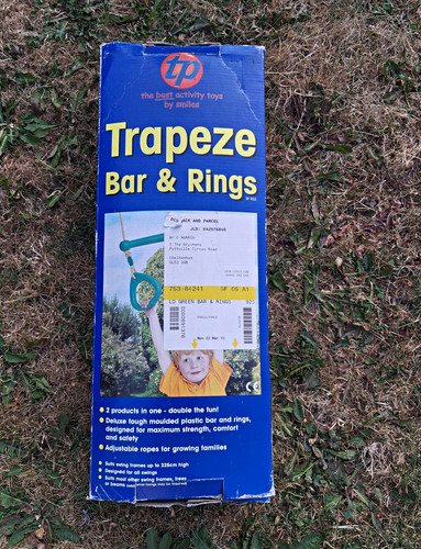 Green plastic trapeze - trapeze, bar