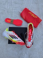 Adidas F50 Elite FG Football Boots Size UK 9 EU 43 1/3 in White & Red - IE1206