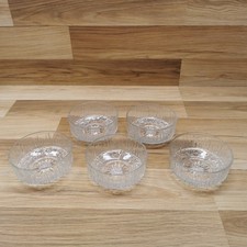 5 x Vintage Glass Ravenhead White Fire Glass Fruit Dishes 12cm X 5.5cm