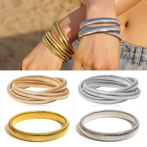 Stainless steel vintage bangle - vintage,