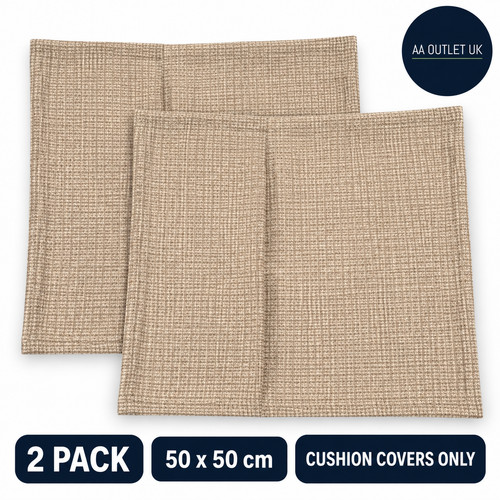 Beige woven cushion covers - woven,