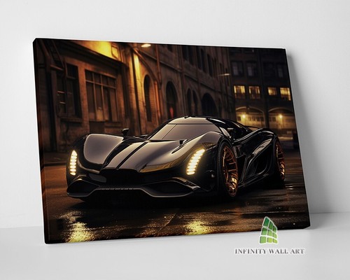 Black car city canvas - car,