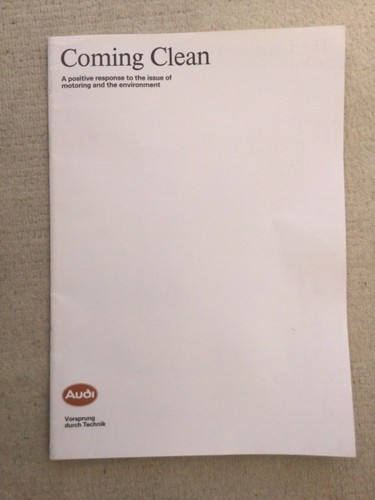 Audi coming clean - coming,