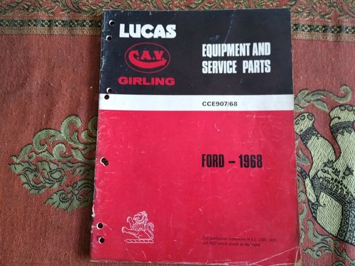 Lucas service parts list - service, 1968