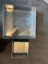 6” And 12” Square Metal Cake Tins 3” Deep Eurotins Brand Used