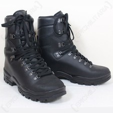 Military French Army Leather Combat Boots - Surplus - Black - Unissued