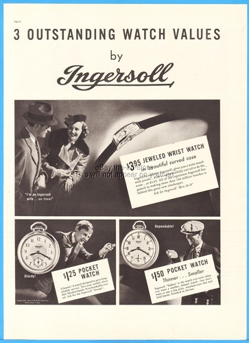 1937 ingersoll watch waterbury - ingersoll,