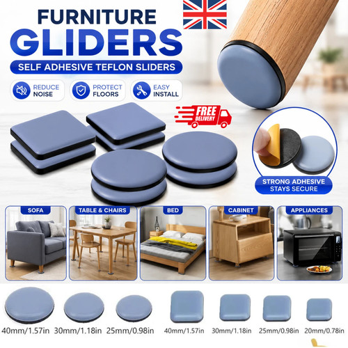 40x round furniture gliders - round,