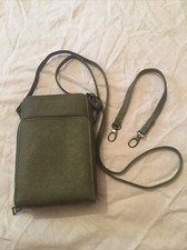 Ladies Multi Purpose Cross Body Bag Purse Green Lightweight 3 Compartments BNwoT