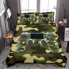 3Pcs Gamepad Bedding Set Quilt Duvet Cover Pillowcase Single Double King Size UK