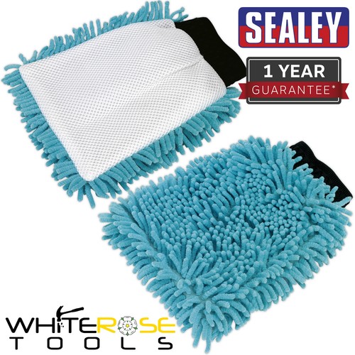 Sealey microfibre mitt - sealey, 2-in-1