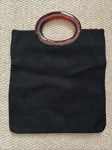 Vintage black handbag purse - black,